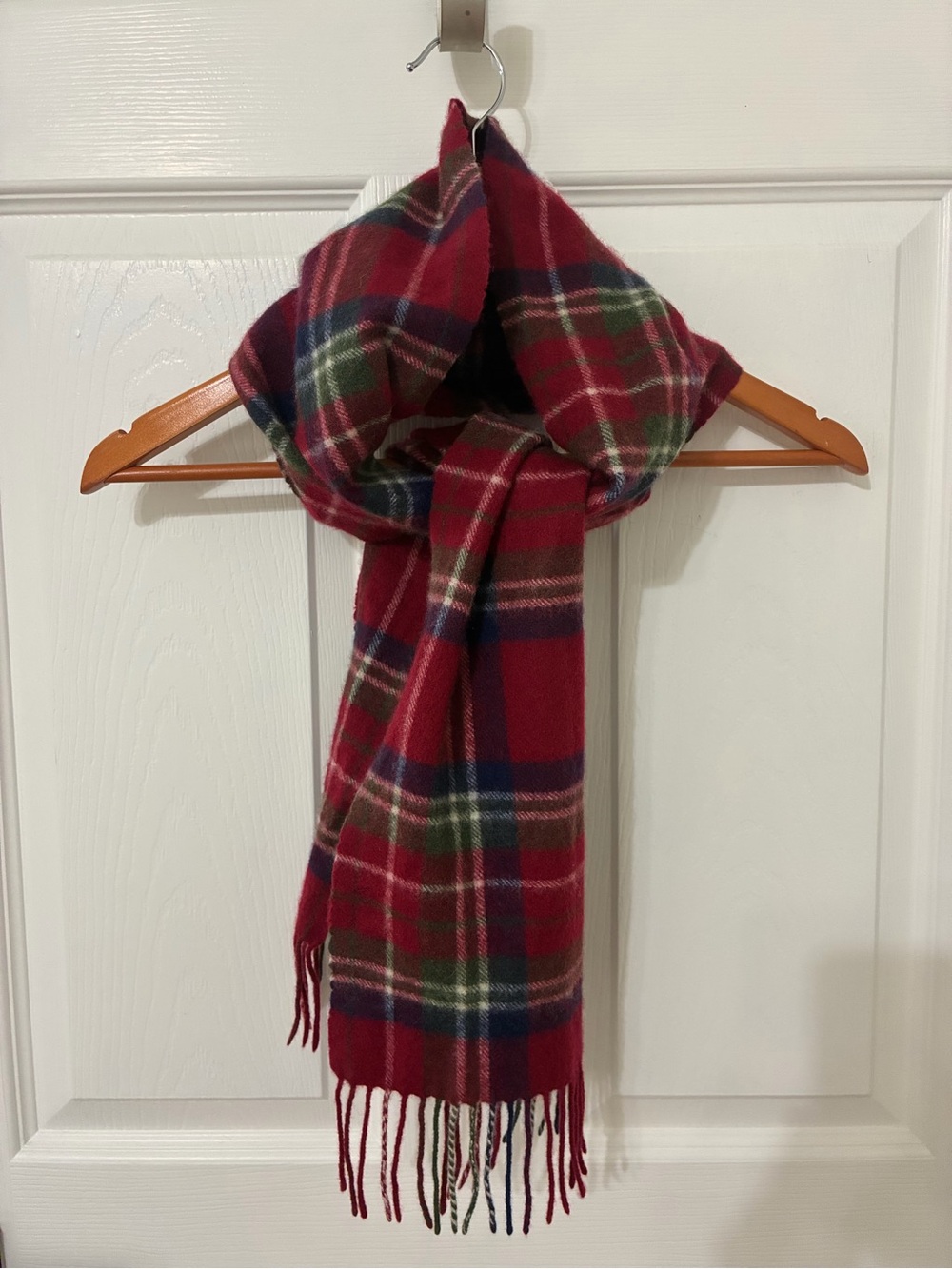 Fishers Finery Classic Red Plaid cashmere Scarf, RL vibes, preppy, iconic, fall